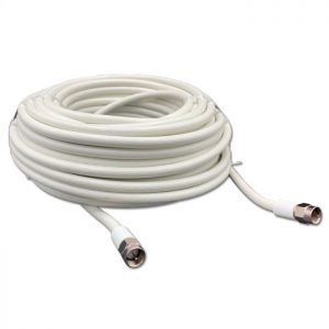 HQ Satcoax Wit 20 mtr. + F-Connectoren